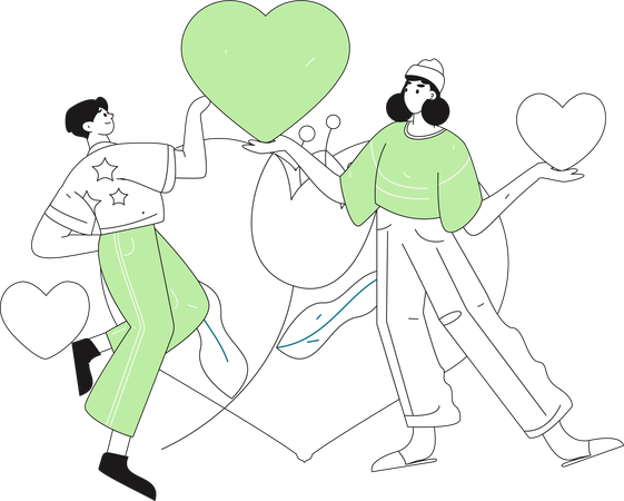 Couple sharing love  Illustration