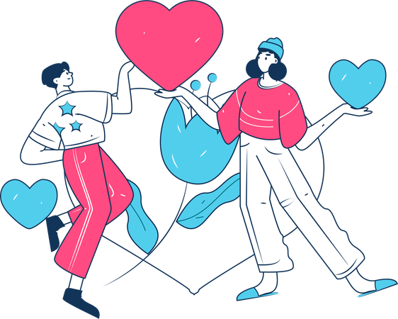 Couple sharing love  Illustration