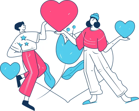 Couple sharing love  Illustration