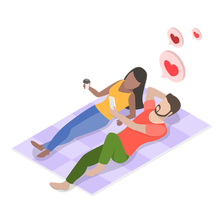 Couple sharing love on beach  Illustration