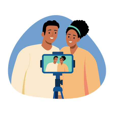 Couple shooting vlog  Illustration