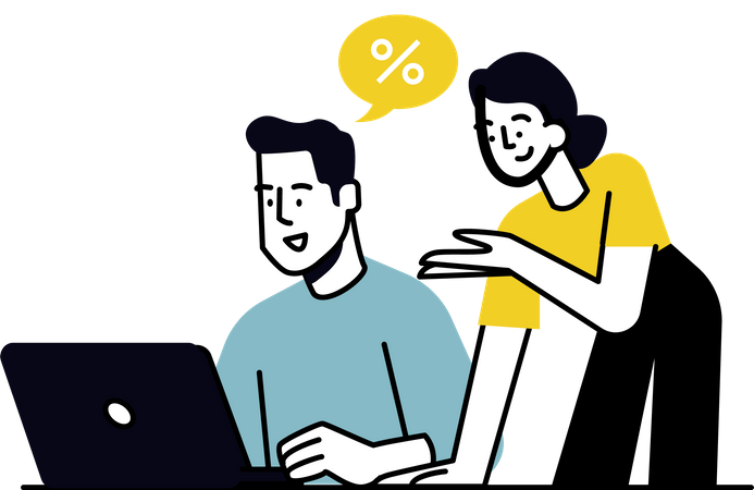 Couple shopping during ecommerce sale  Illustration