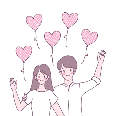 Couple showing love Illustration