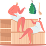 illustrations of enjoy sauna together