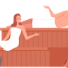 enjoy sauna together illustration