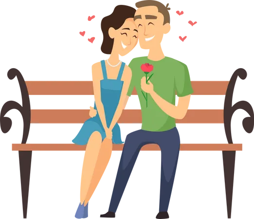 Love Couples Celebrating Valentines Day Funny Lovely Character Illustration