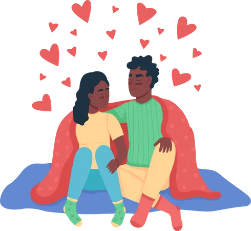 Couple sitting together Illustration
