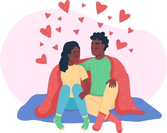 Couple sitting together and feeling love Illustration