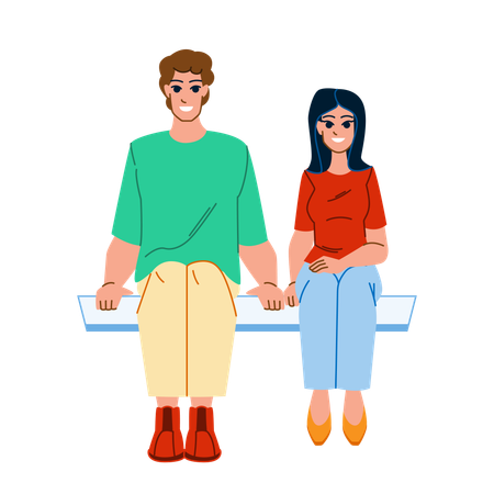 Couple sitting together  Illustration