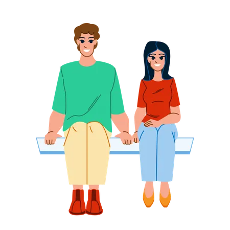 Couple sitting together  Illustration