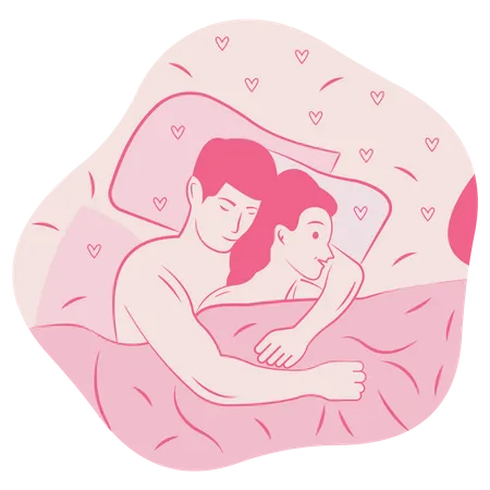 Couple Sleep with each other Illustration