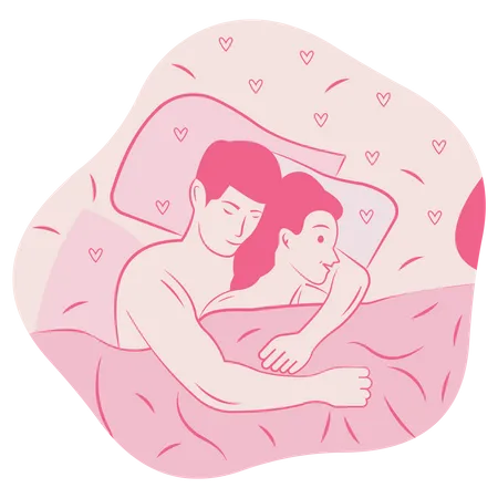 Couple Sleep with each other  Illustration