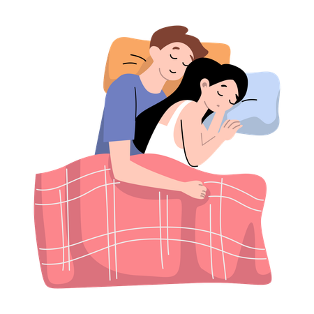 Couple Sleeping  Illustration