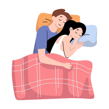 Couple Sleeping  Illustration