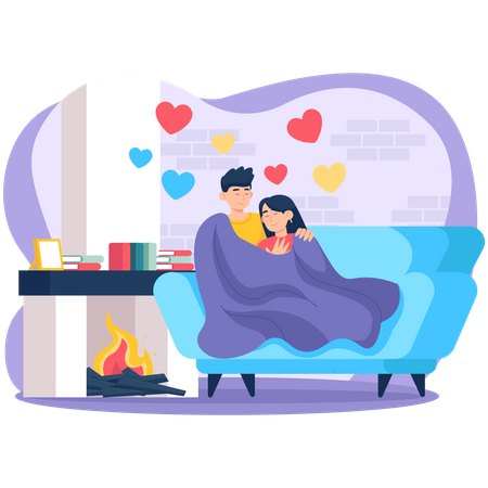 Couple sleeping  Illustration