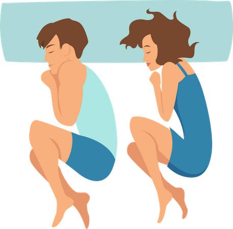 Couple Sleeping Together Illustration