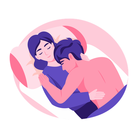 Couple Sleeping together  Illustration