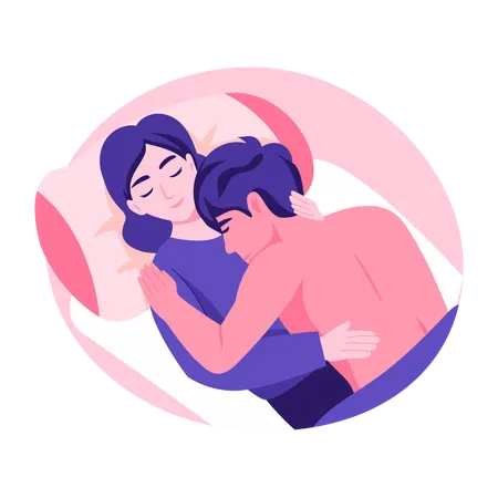 Couple Sleeping together  Illustration