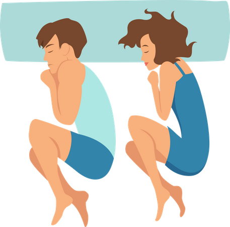 Couple Sleeping Together  Illustration