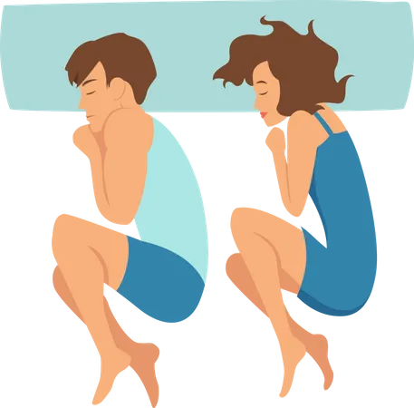 Couple Sleeping Together  Illustration