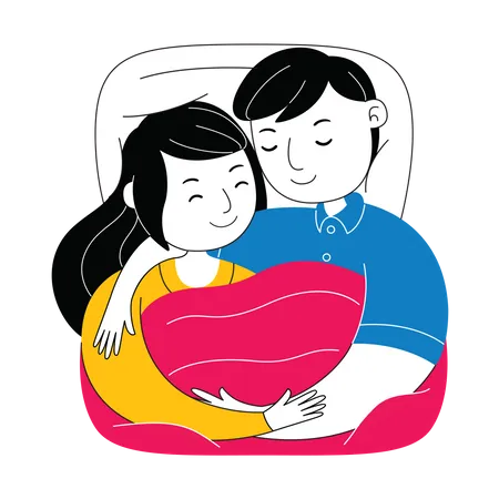 Couple sleeping together  Illustration