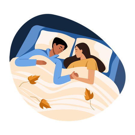 Couple Sleeping together  Illustration