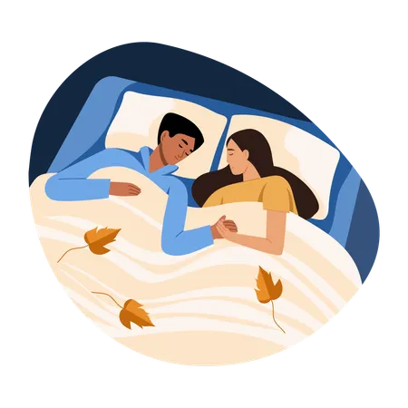 Couple Sleeping together  Illustration