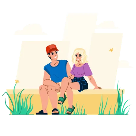 Couple spending time together  Illustration