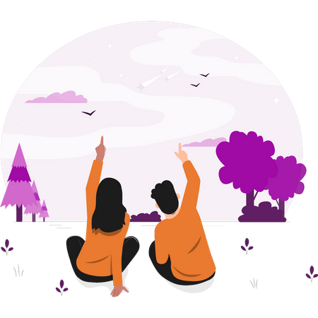 Couple spending time together  Illustration