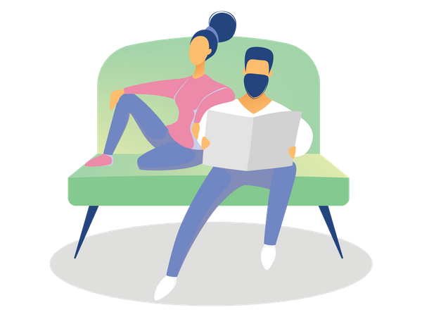 Couple spending time together  Illustration