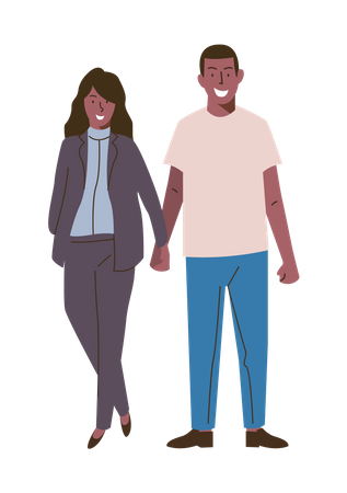 Couple Standing  Illustration