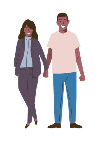 Couple Standing  Illustration