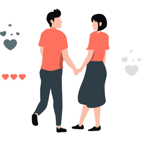 Couple standing in love  Illustration