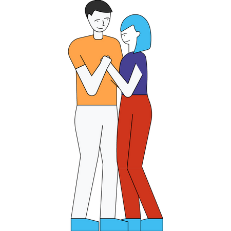 Couple standing together Illustration
