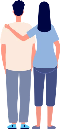 Couple standing together  Illustration