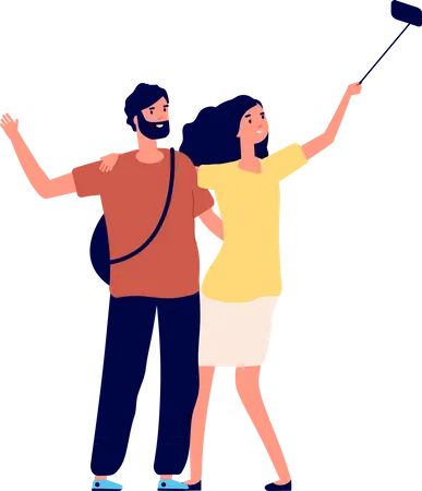 Couple standing together Illustration