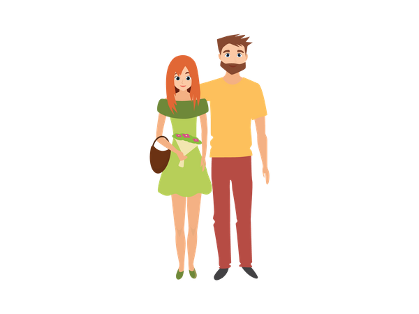 Couple standing together  Illustration