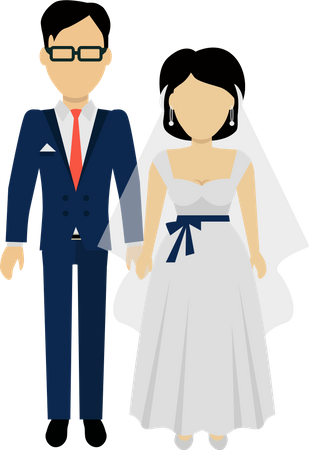 Couple Standing Together  Illustration