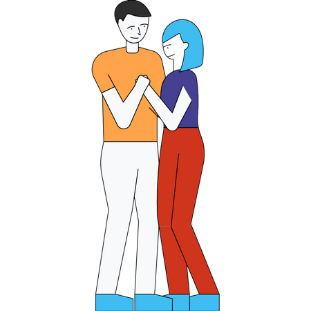 Couple standing together  Illustration