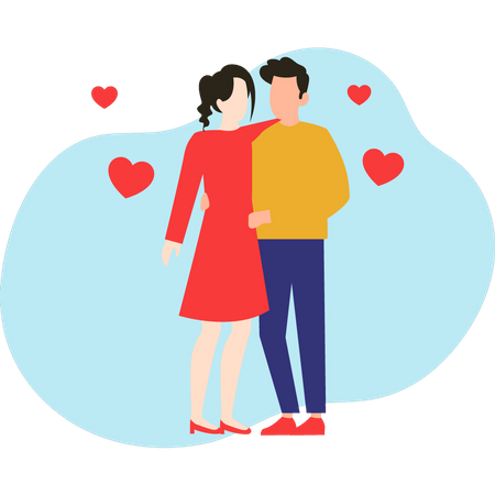 Couple standing together  Illustration