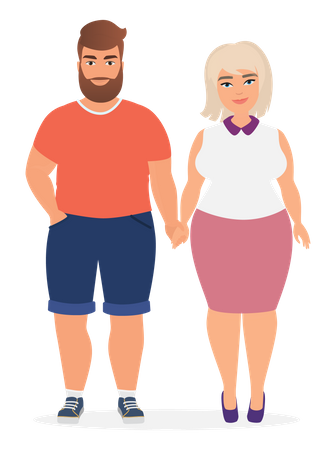 Couple Standing Together  Illustration