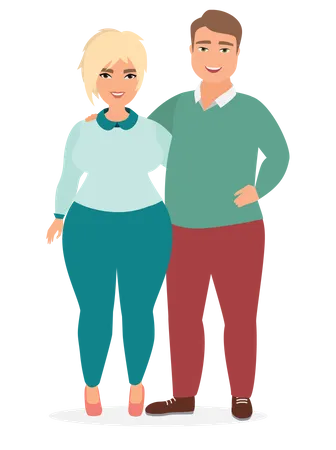 Couple Standing Together  Illustration