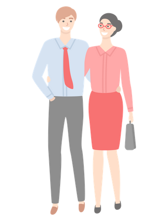 Couple standing together  Illustration