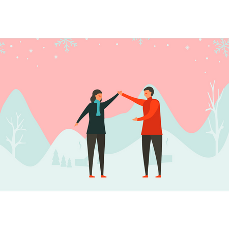 Couple standing together  Illustration