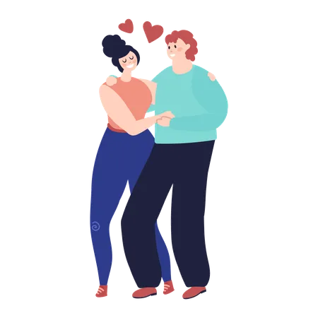 Couple Standing Together  Illustration