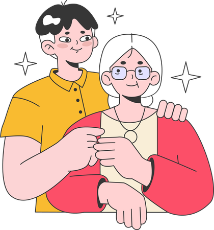 Couple standing together  Illustration