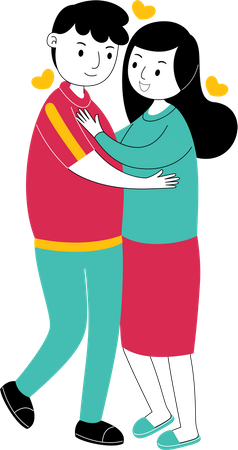 Couple standing together  Illustration