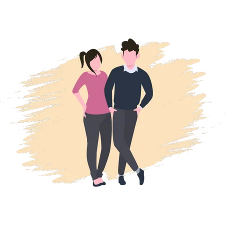 Couple standing together  Illustration