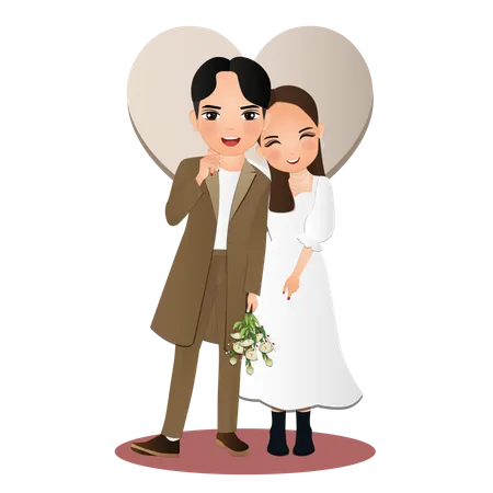 Couple standing together  Illustration