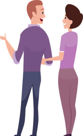 Couple standing together  Illustration